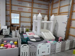 Pink White Bounce Castle Toddler Soft Play Package